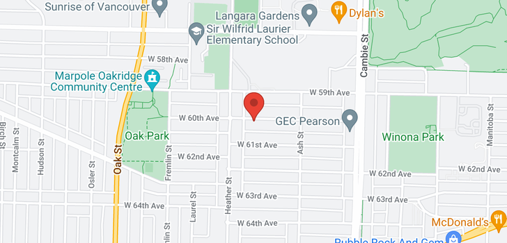 map of 780 W 60TH AVENUE